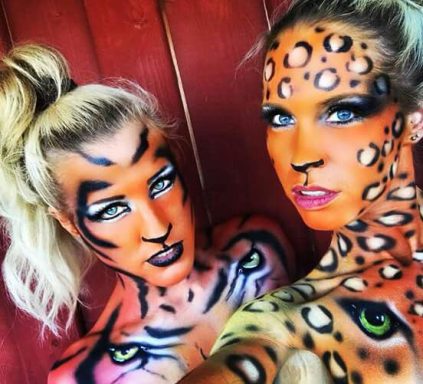 Live Bodypainting in Pillman City/Eging am See im Tiger und Leopardendesign